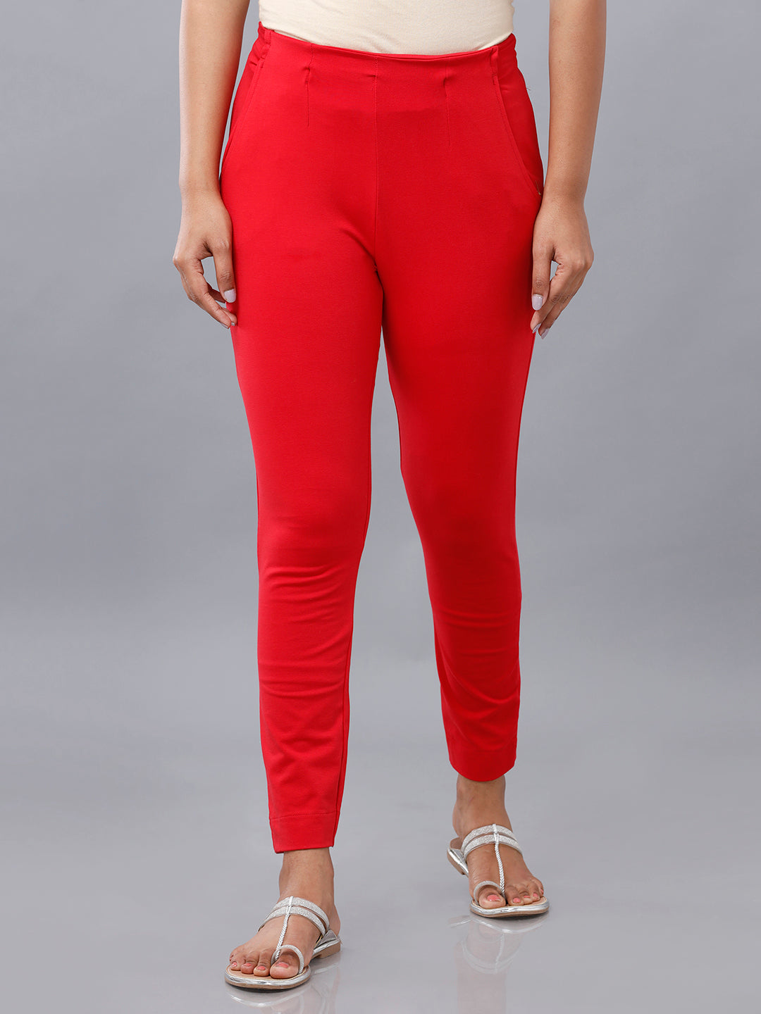 Women Red Casual Pants