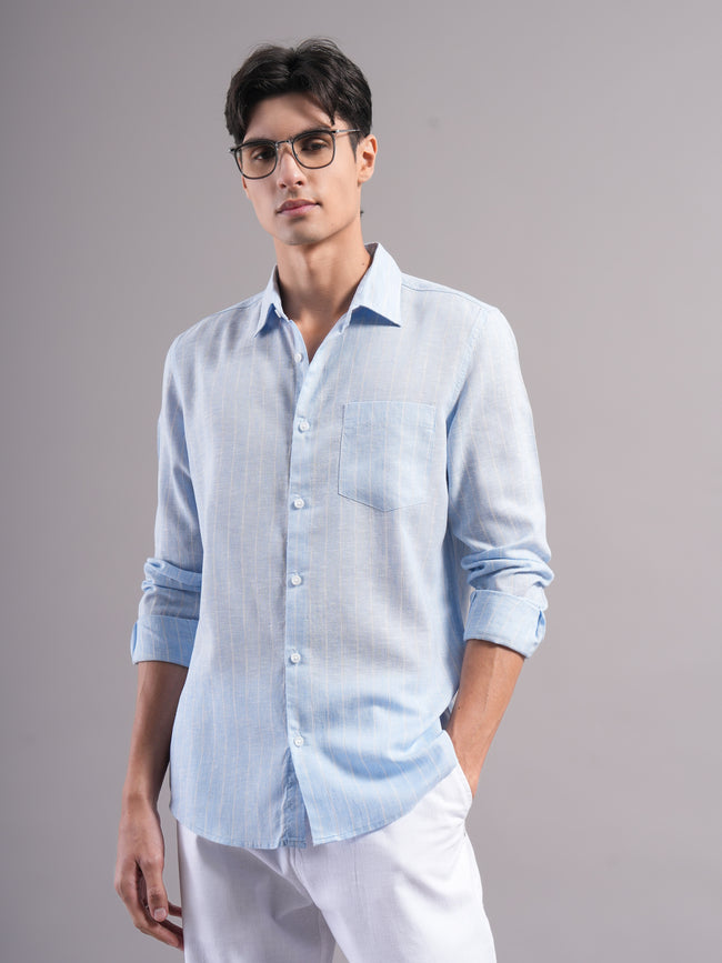 Men Lyocell Striped Shirts