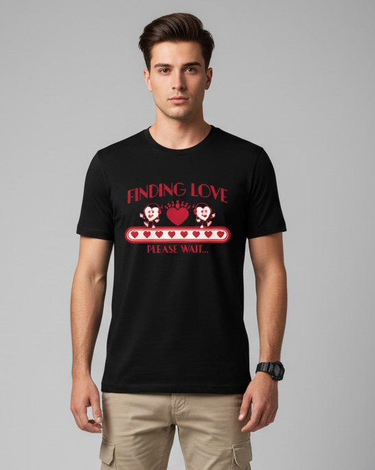 Men Printed Black Cotton Tshirt