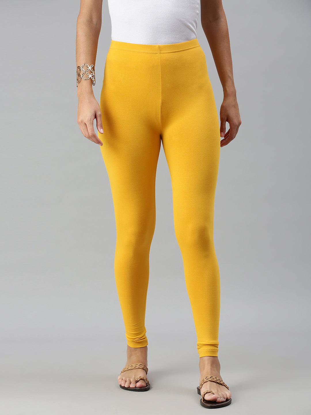 Women Mustard Casual Leggings