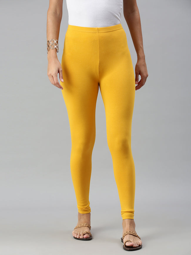 Women Mustard Casual Leggings