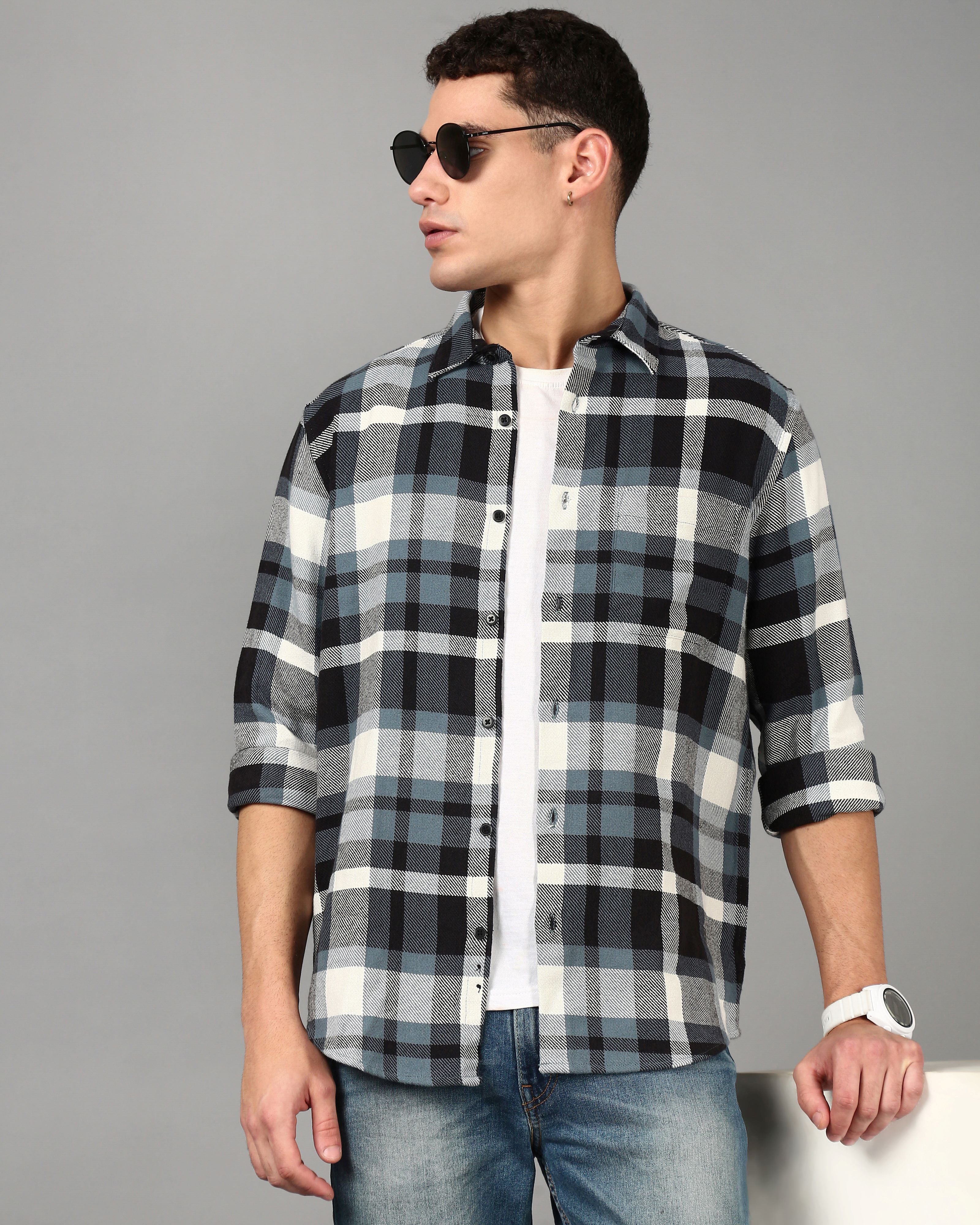 Men Blue Casual Shirt