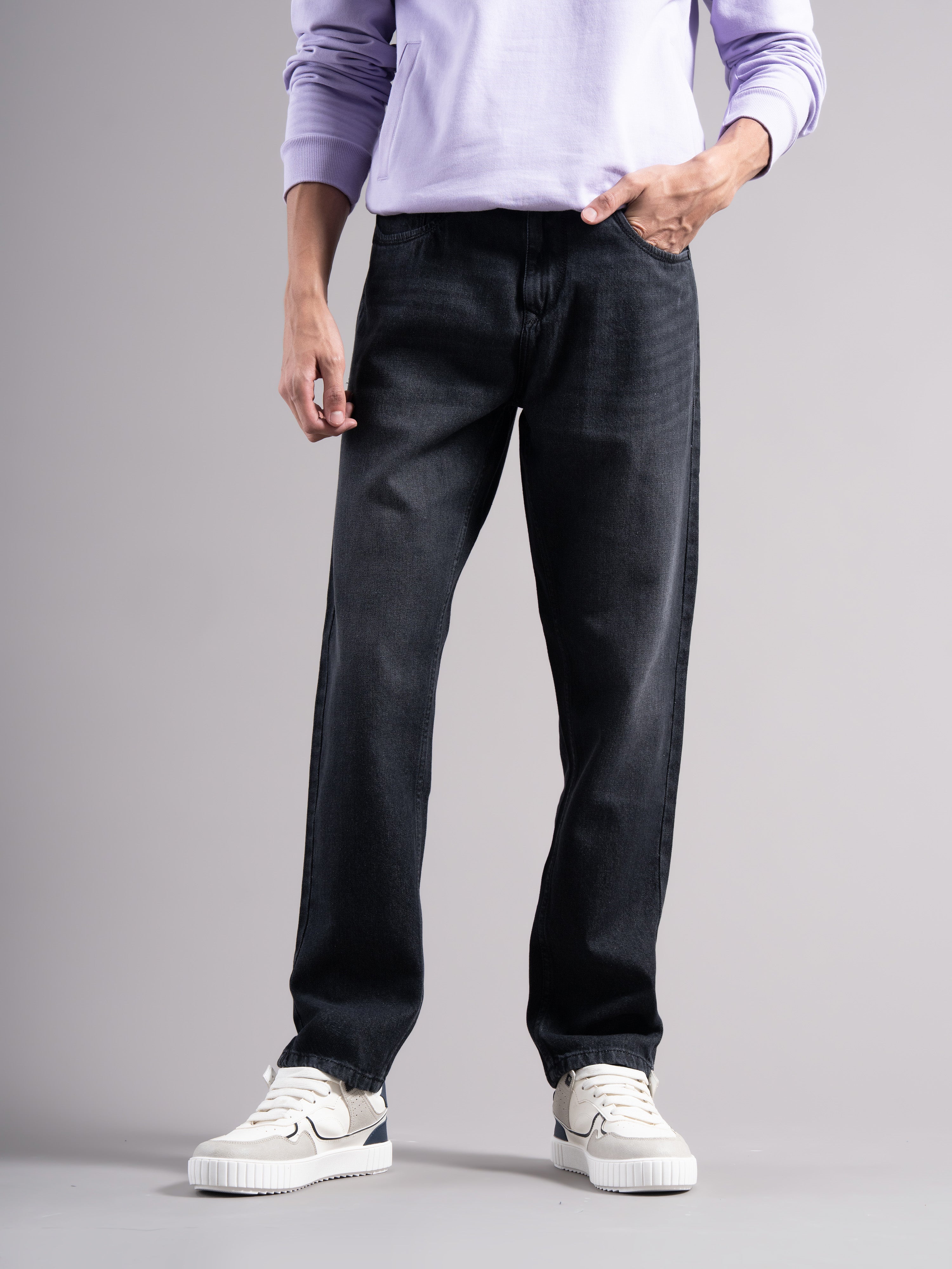 Men Grey Regular Fit Jeans