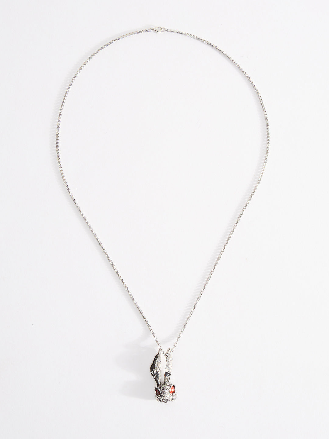 Men Red Eye Rabbit Head Pendent Chain With Lobster Closure