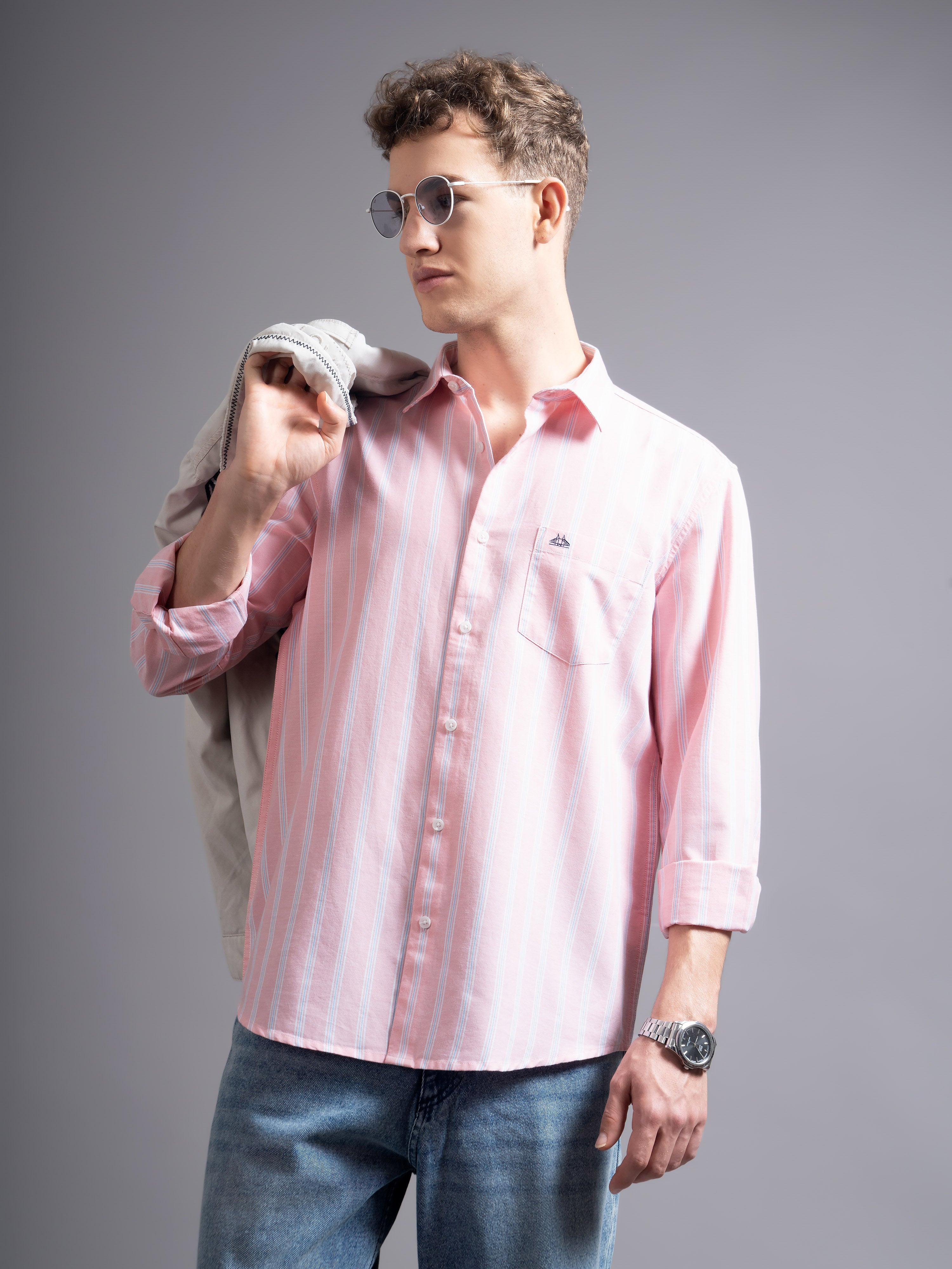 Men Pink Casual Shirt