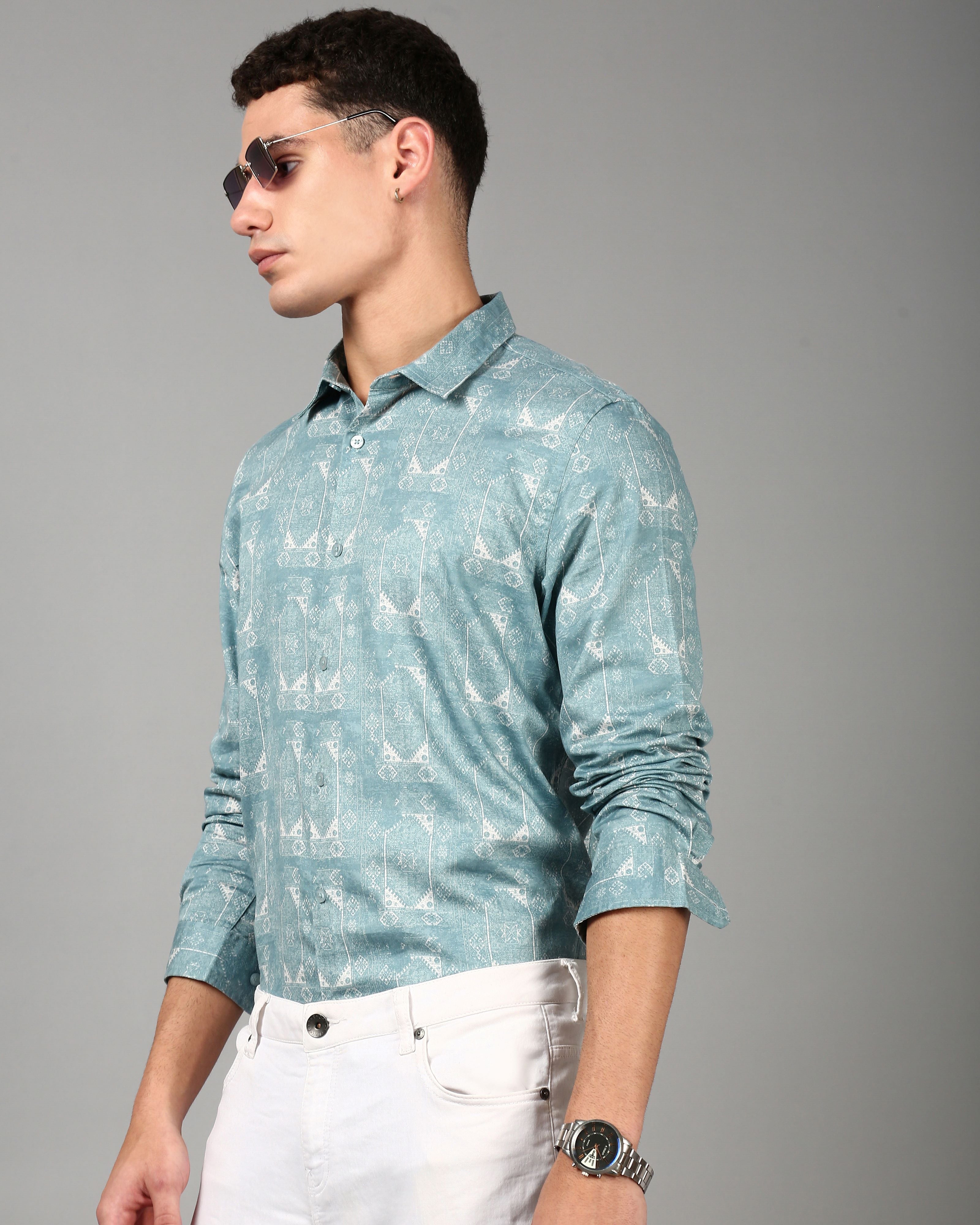 Men Blue Casual Shirt