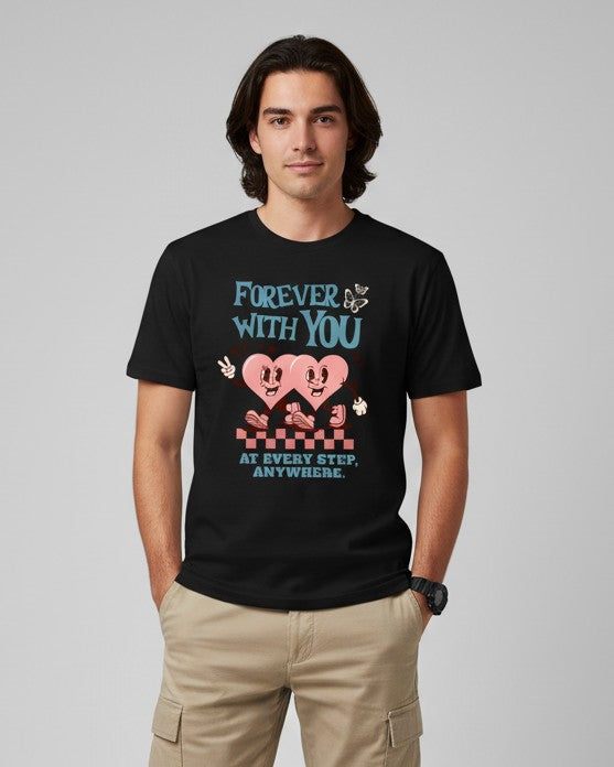 Men Printed Black Cotton Tshirt