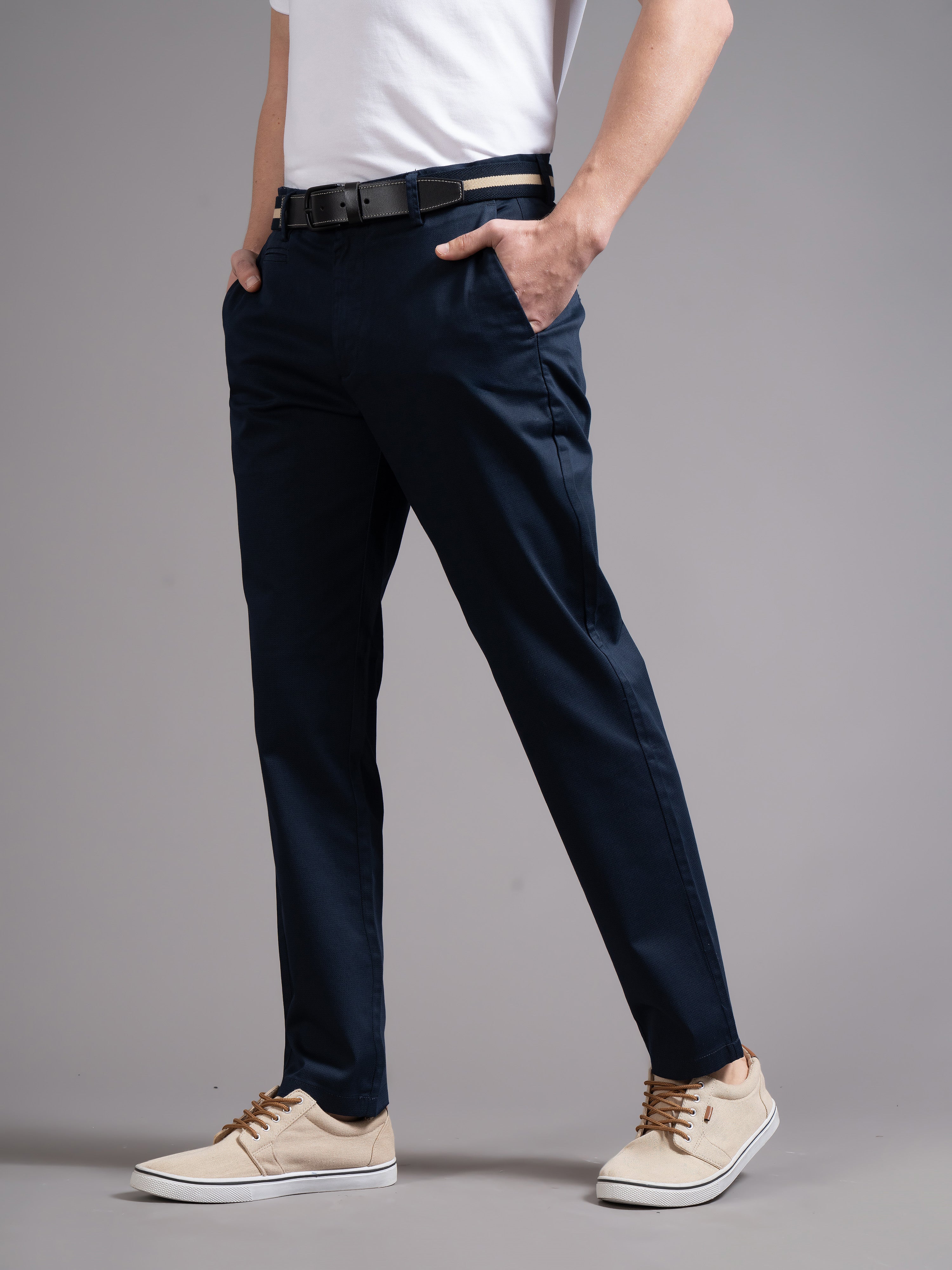 Men Blue Smart Slim Fit Chinos