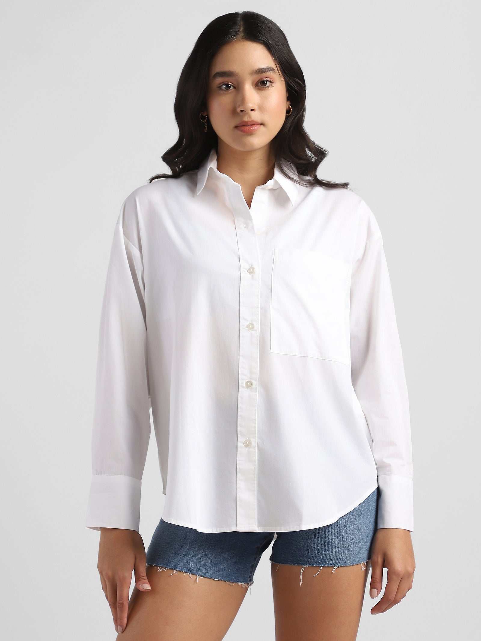 Women White Shirt with Pocket