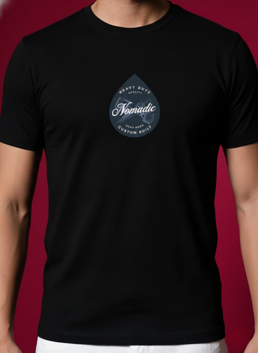 Men Round Neck Cotton T-Shirt