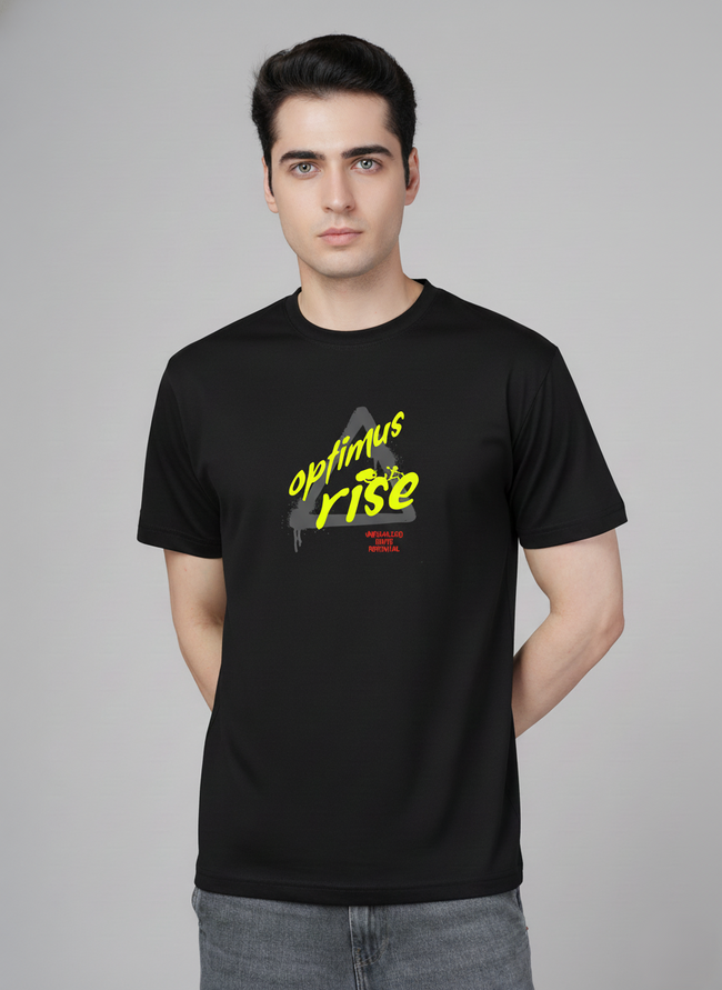 Men Cotton Black Printed Tshirt