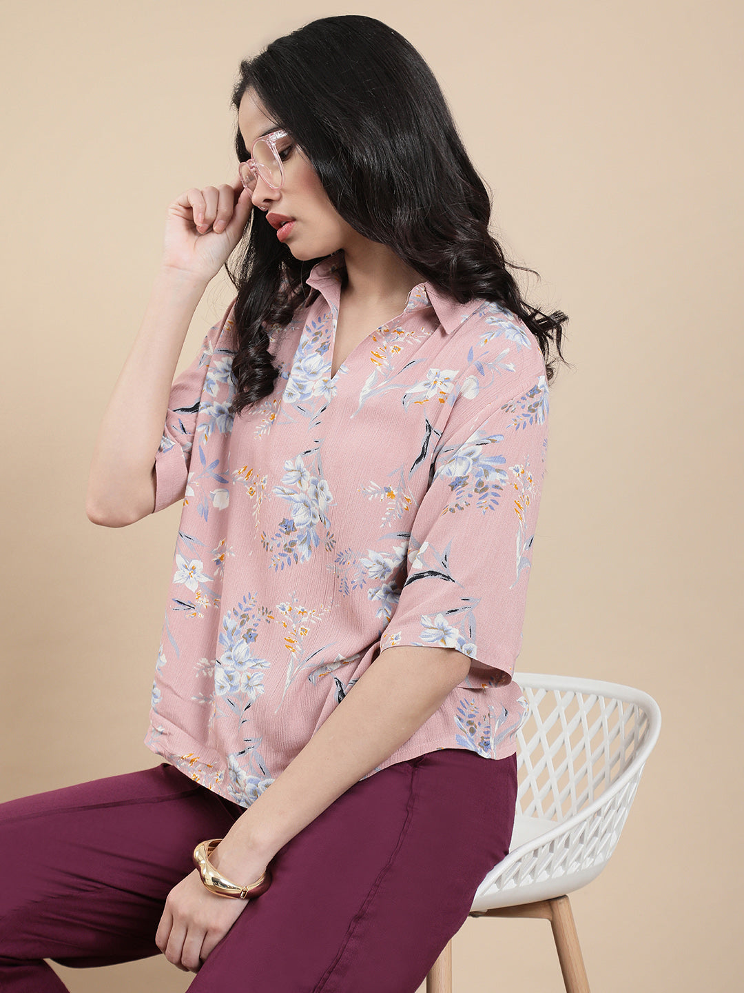 Women Pink Casual Top