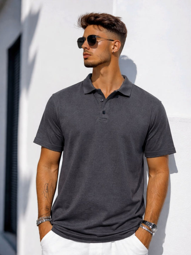 Men Cotton Polo Collar T-Shirt