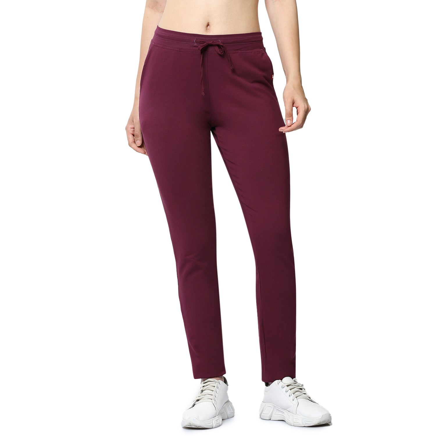 Women Wine Ankle Length Track Pant