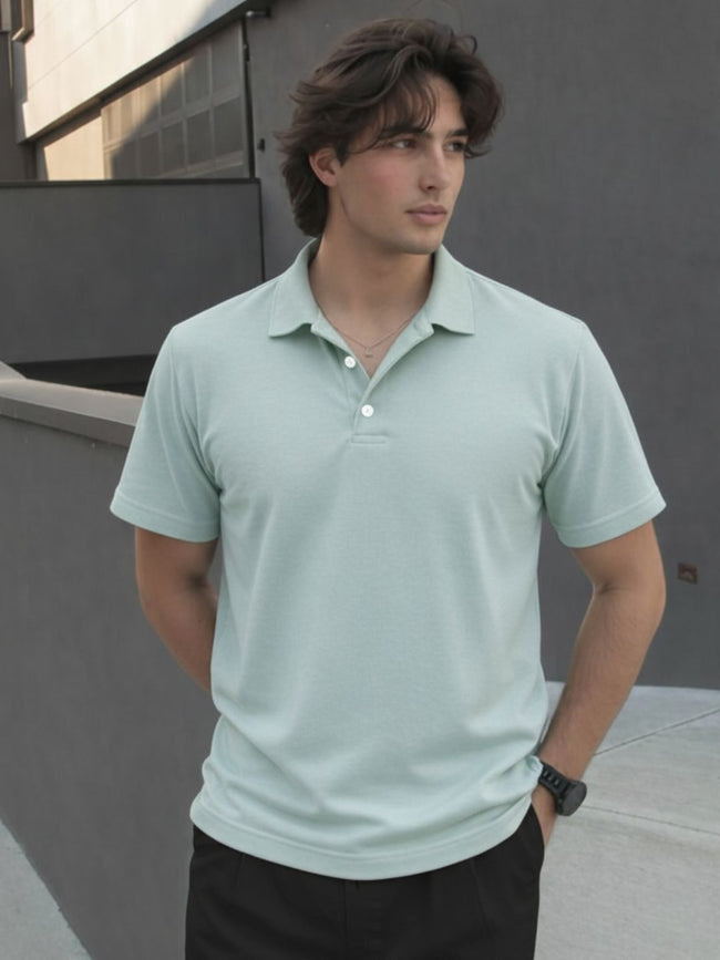Men Cotton Polo Collar T-Shirt