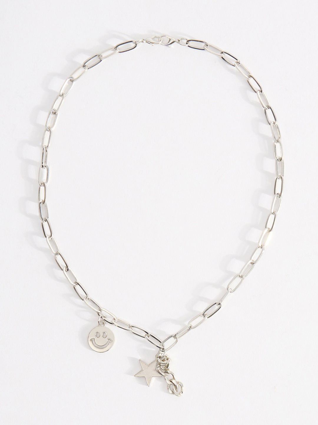 Men Smiley Star Pendant Chain With Lobster Closure
