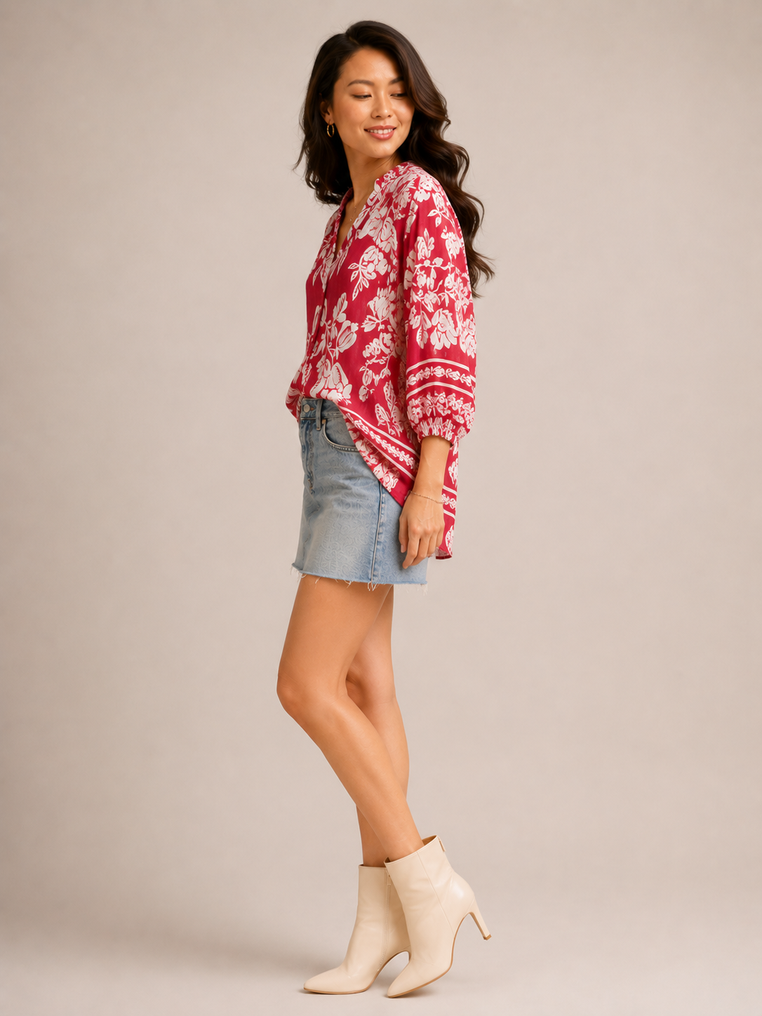Women Red Floral printed Shirt