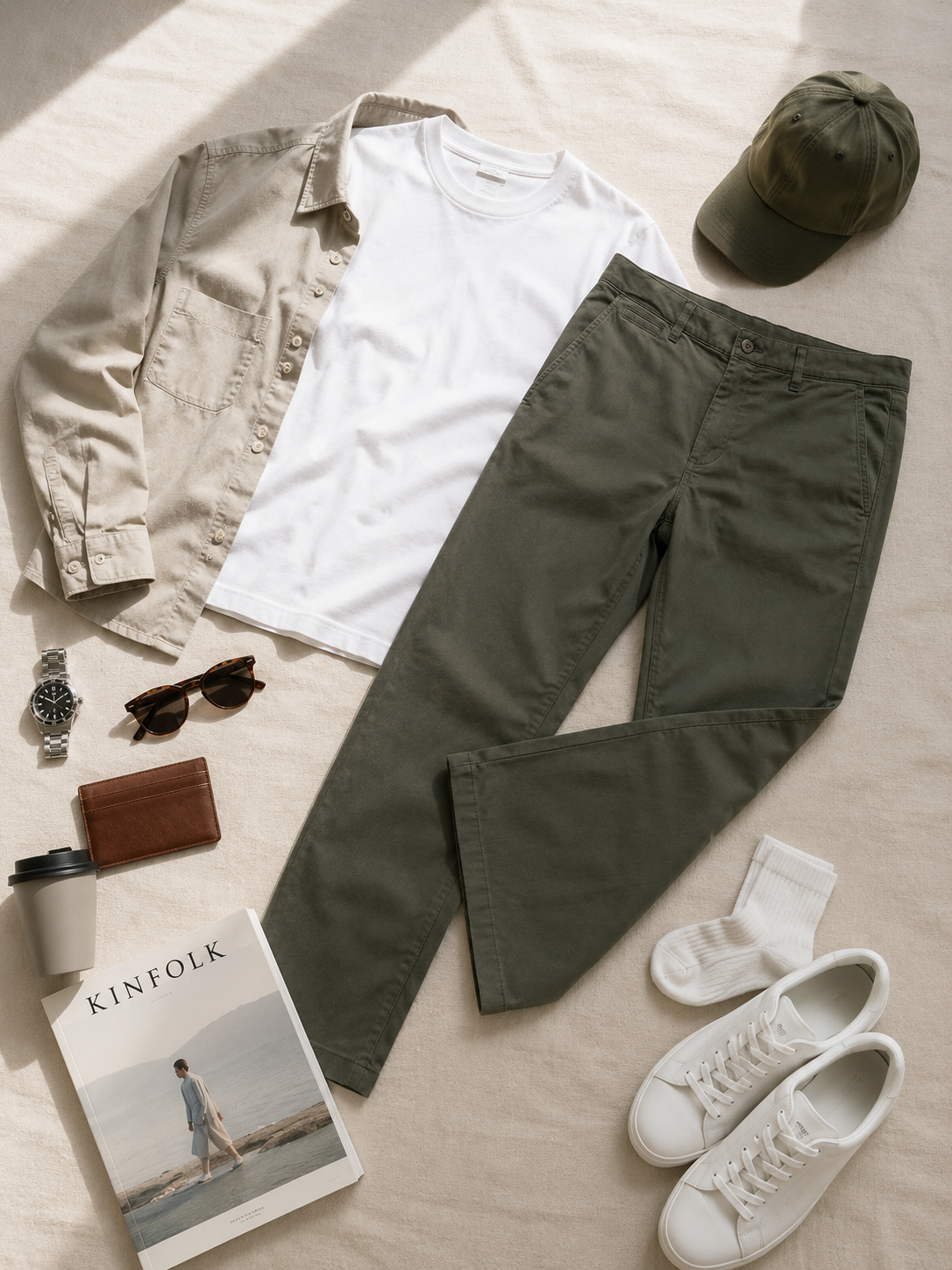 Men Olive Tailored Stretchable Chinos