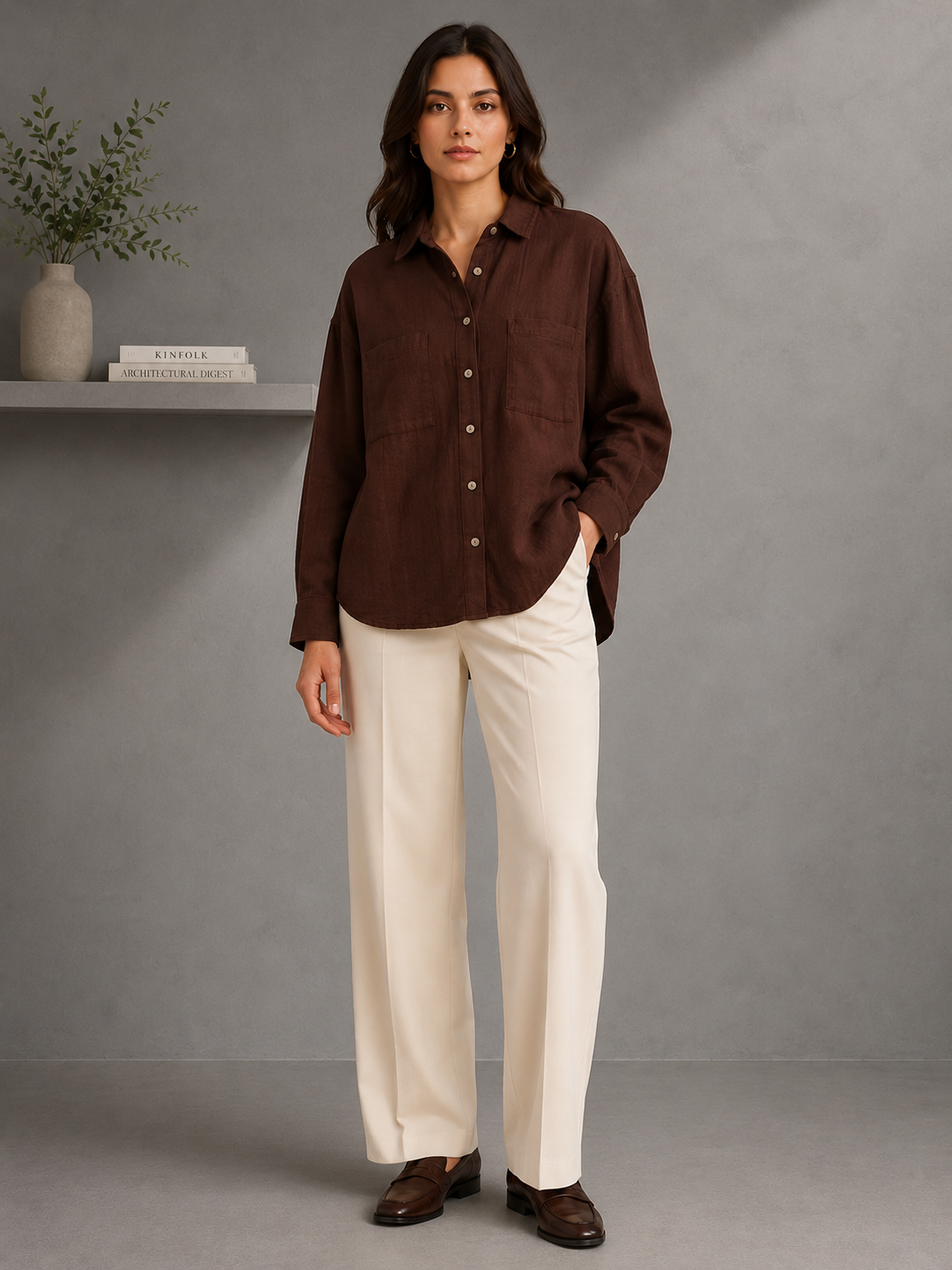 Women Brown Classic Shirt
