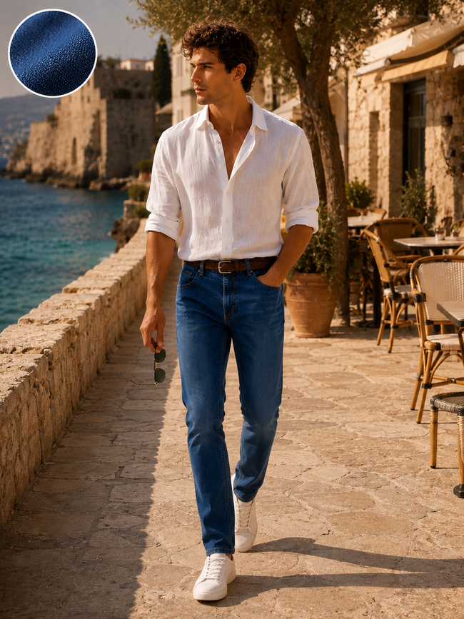 Men Dark Blue Straight Fit Jeans
