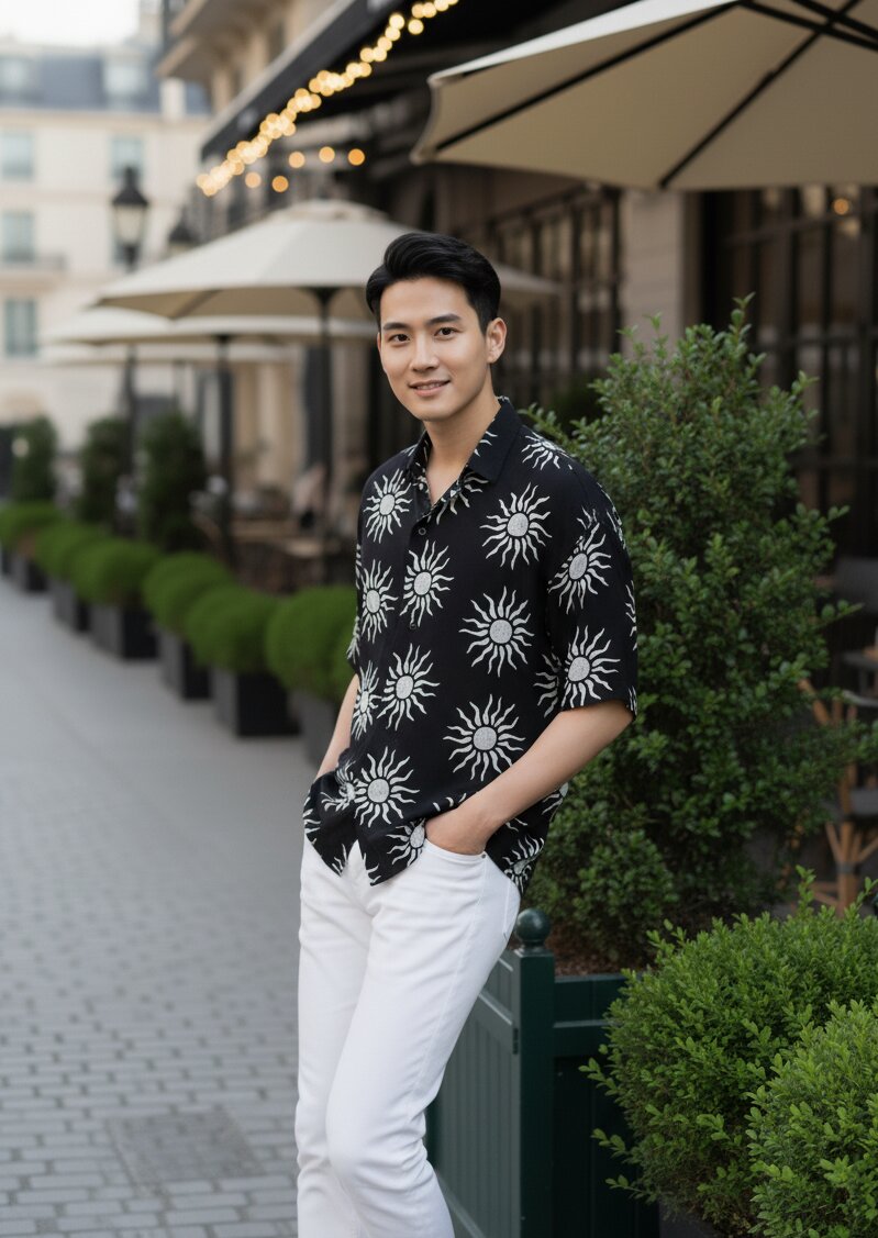 Men Black Printed Shirt