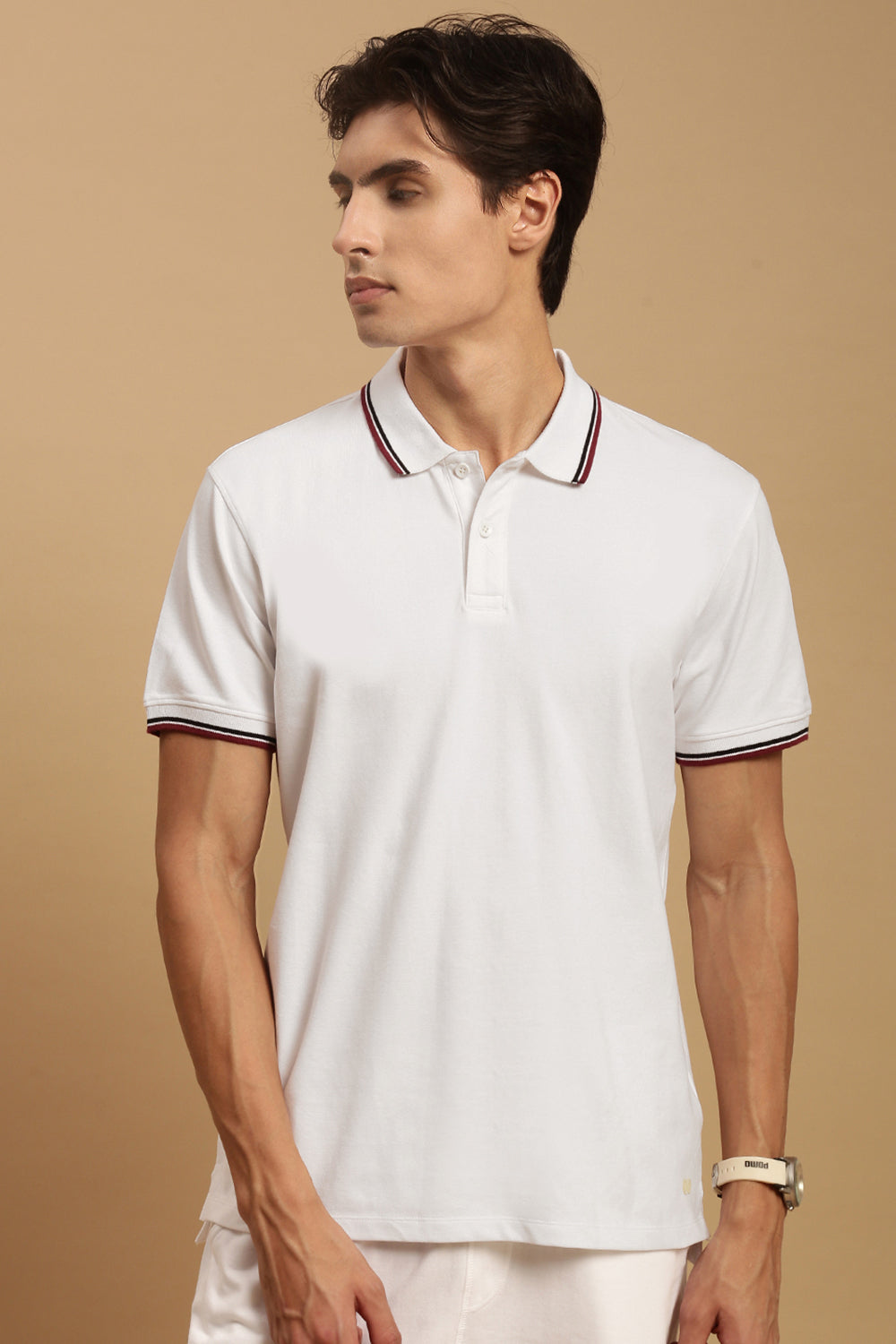 Men White Half Sleeve T-Shirt