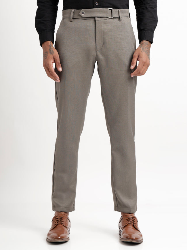 Men Textured  Slim Fit Trousers