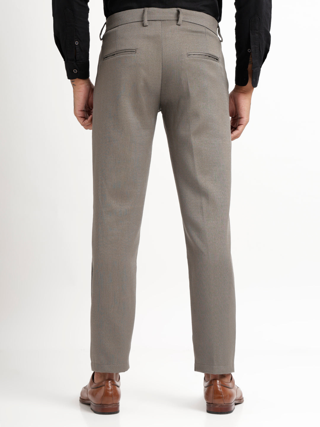 Men Textured  Slim Fit Trousers