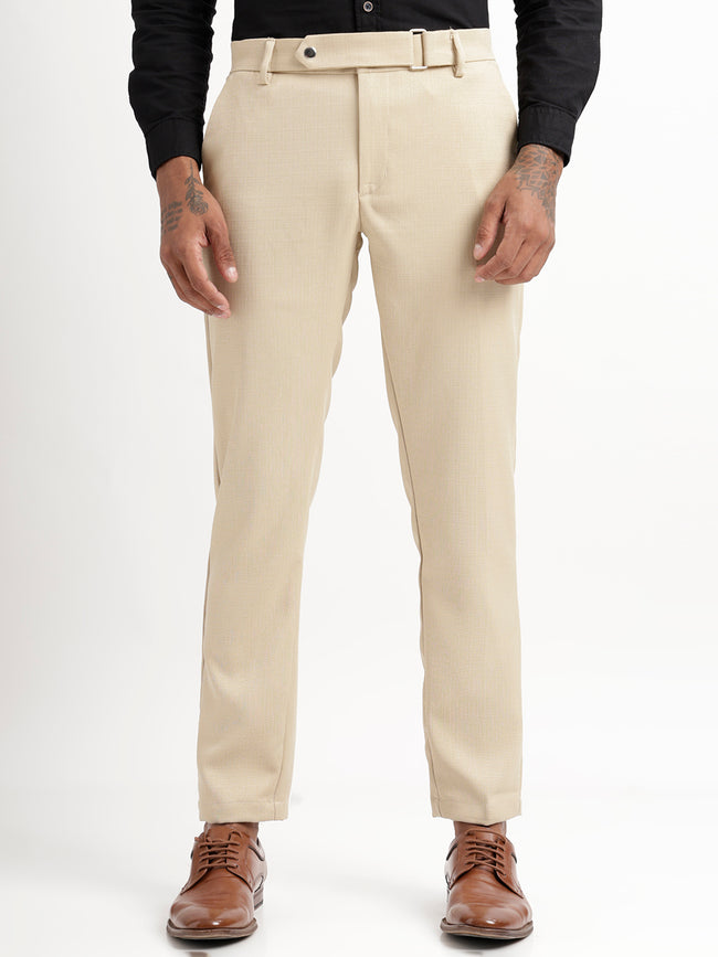 Men Textured  Slim Fit Trousers