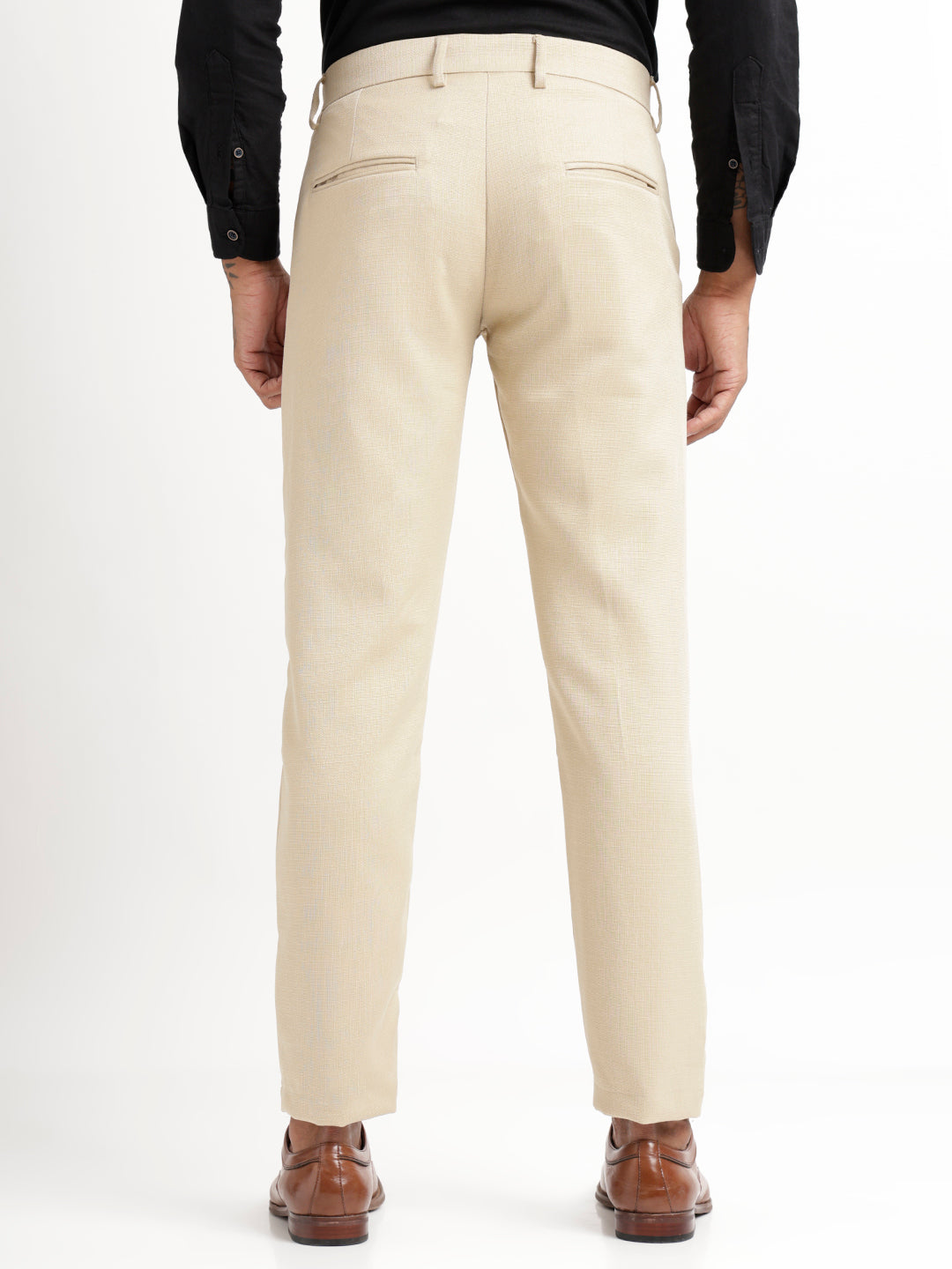 Men Textured  Slim Fit Trousers