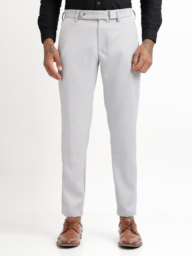 Men Textured  Slim Fit Trousers