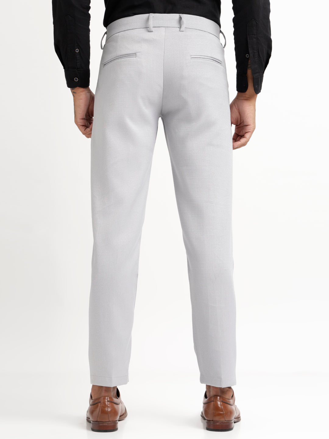 Men Textured  Slim Fit Trousers