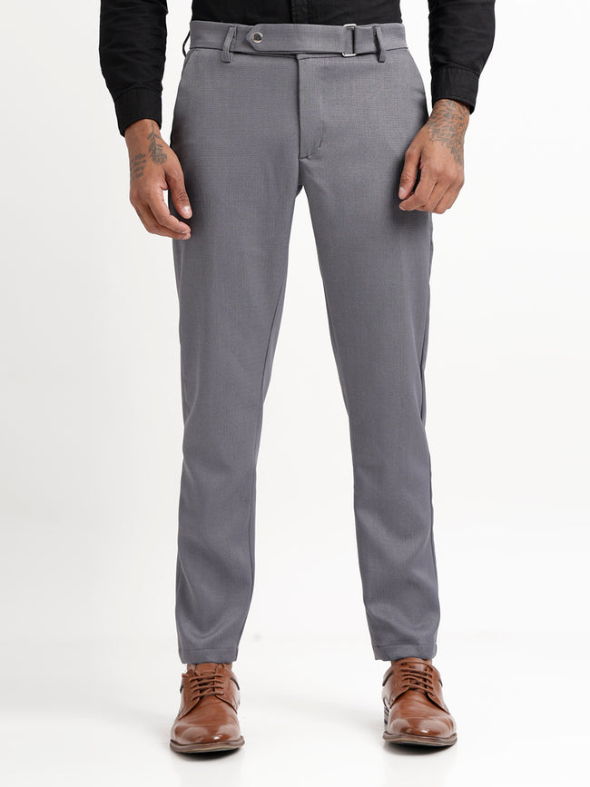 Men Textured  Slim Fit Trousers