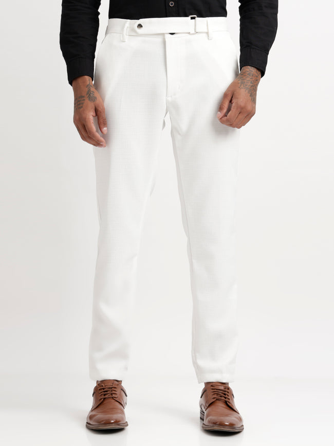 Men Textured  Slim Fit Trousers