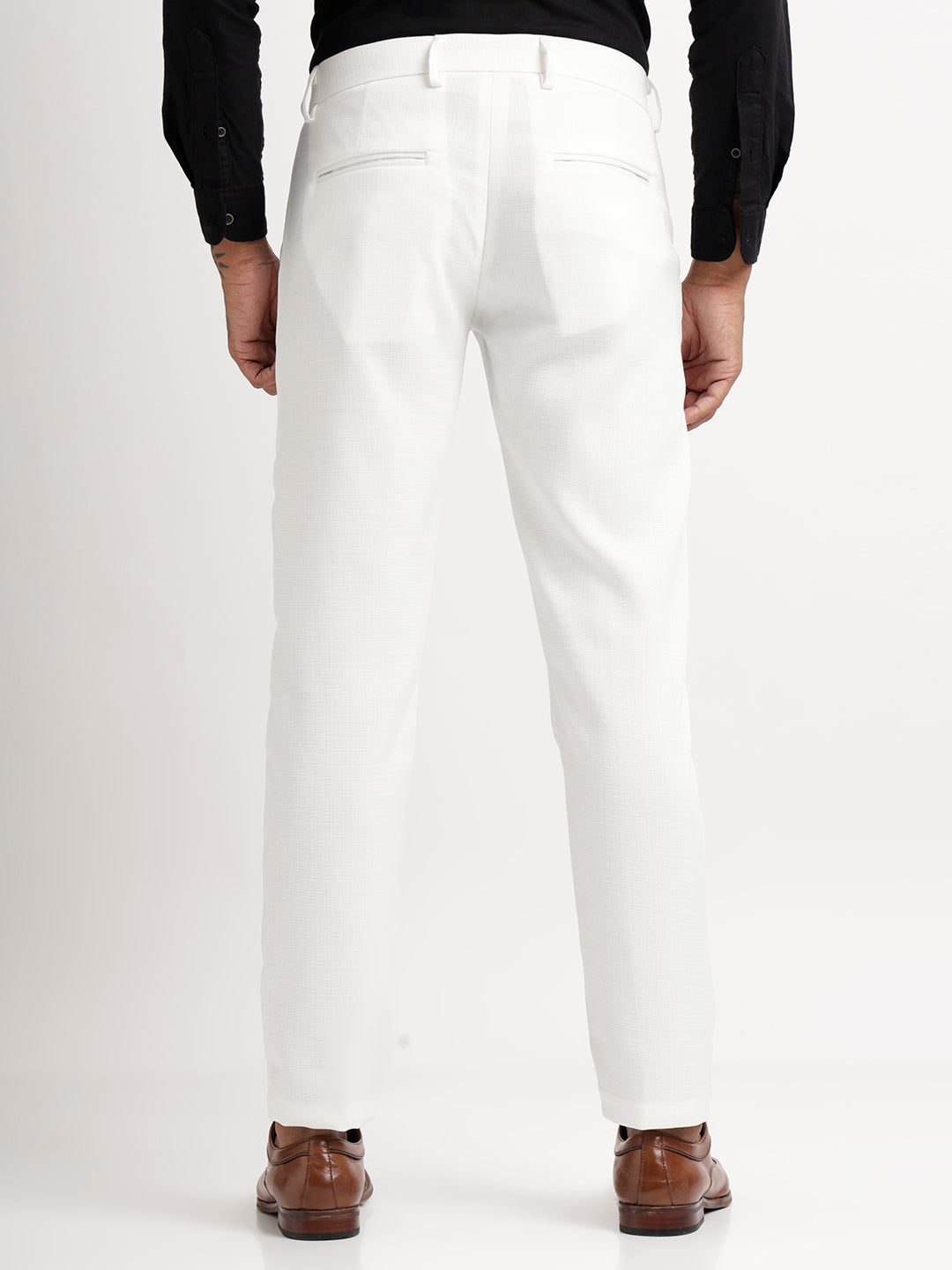 Men Textured  Slim Fit Trousers