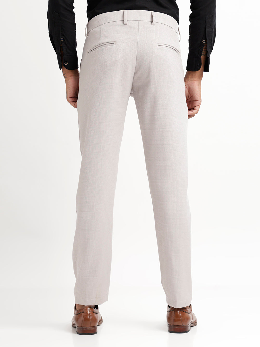 Men Textured  Slim Fit Trousers