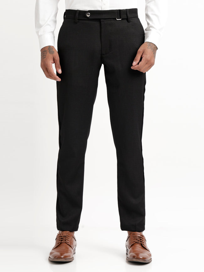 Men Textured  Slim Fit Trousers