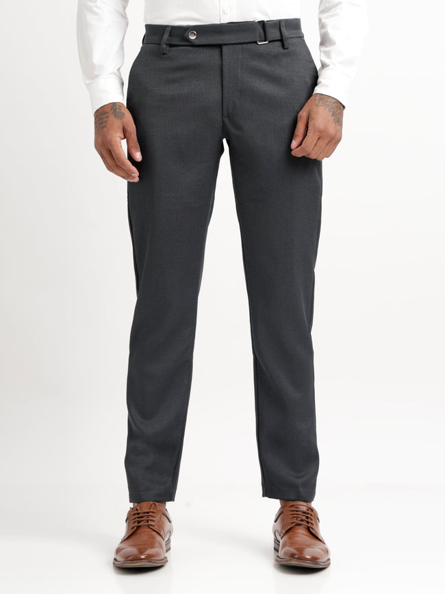 Men Textured  Slim Fit Trousers