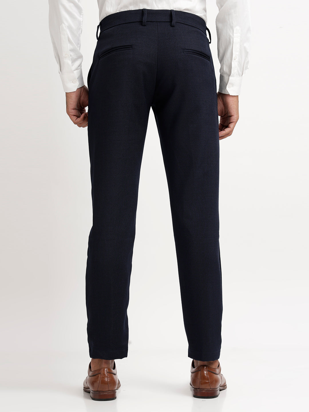 Men Textured  Slim Fit Trousers
