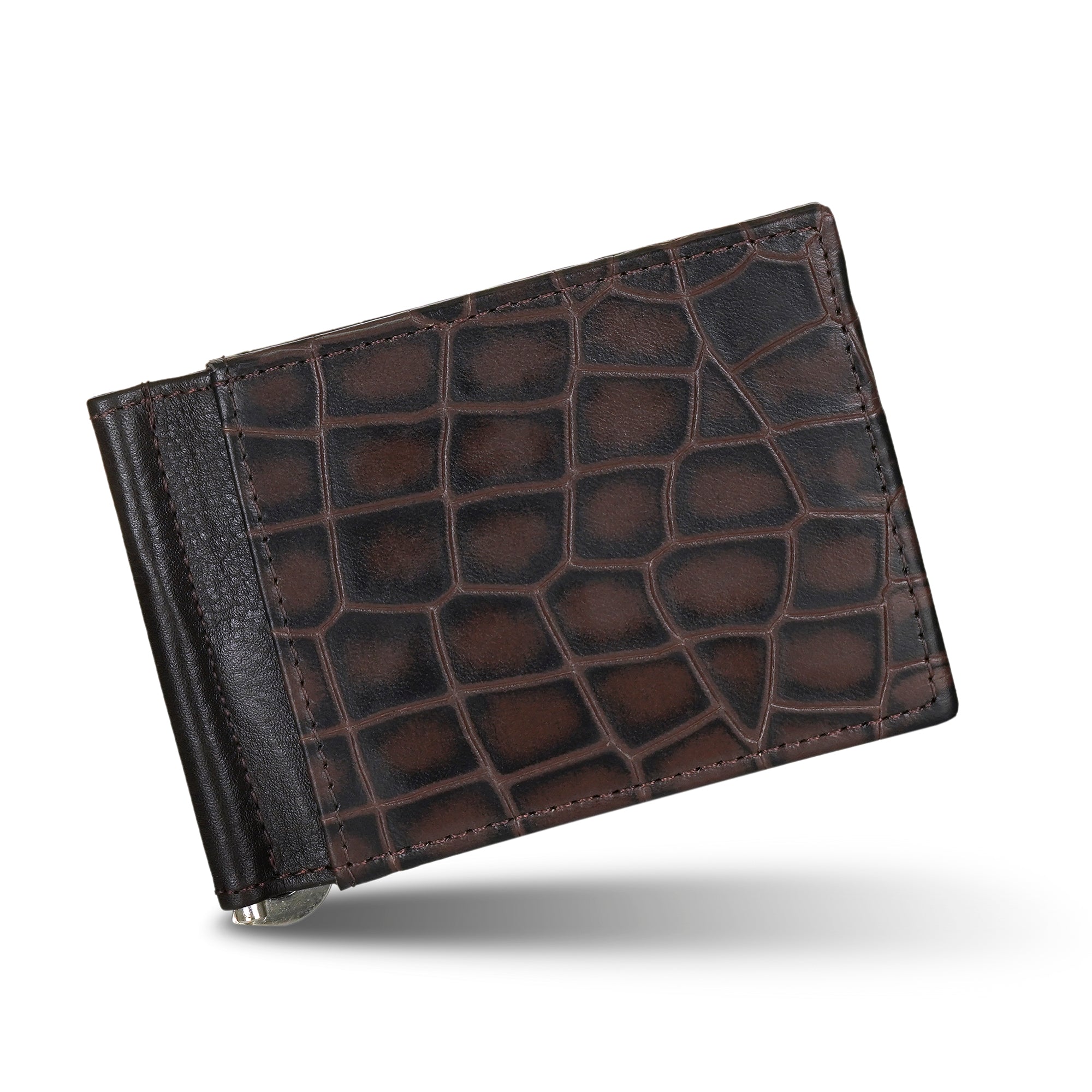 Brown Gator Bifold Men Wallet