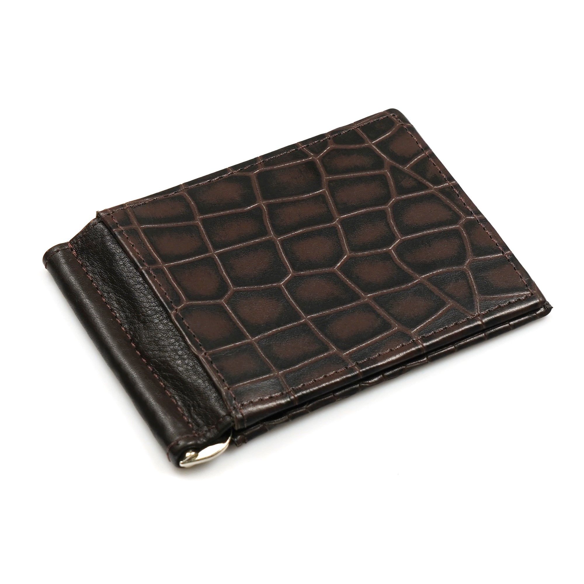 Brown Gator Bifold Men Wallet