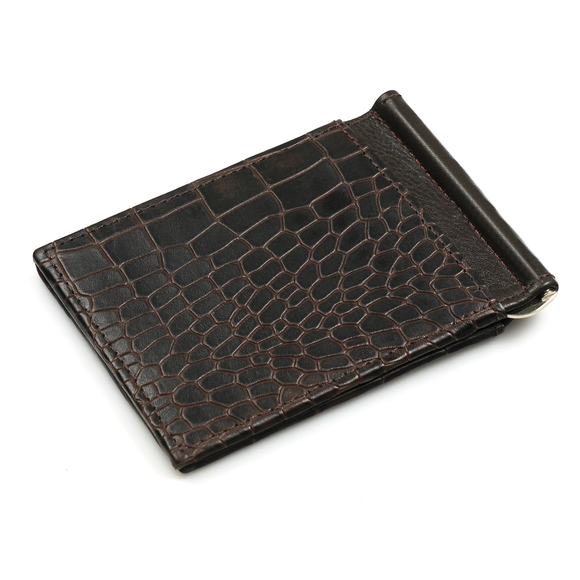 Brown Gator Bifold Men Wallet