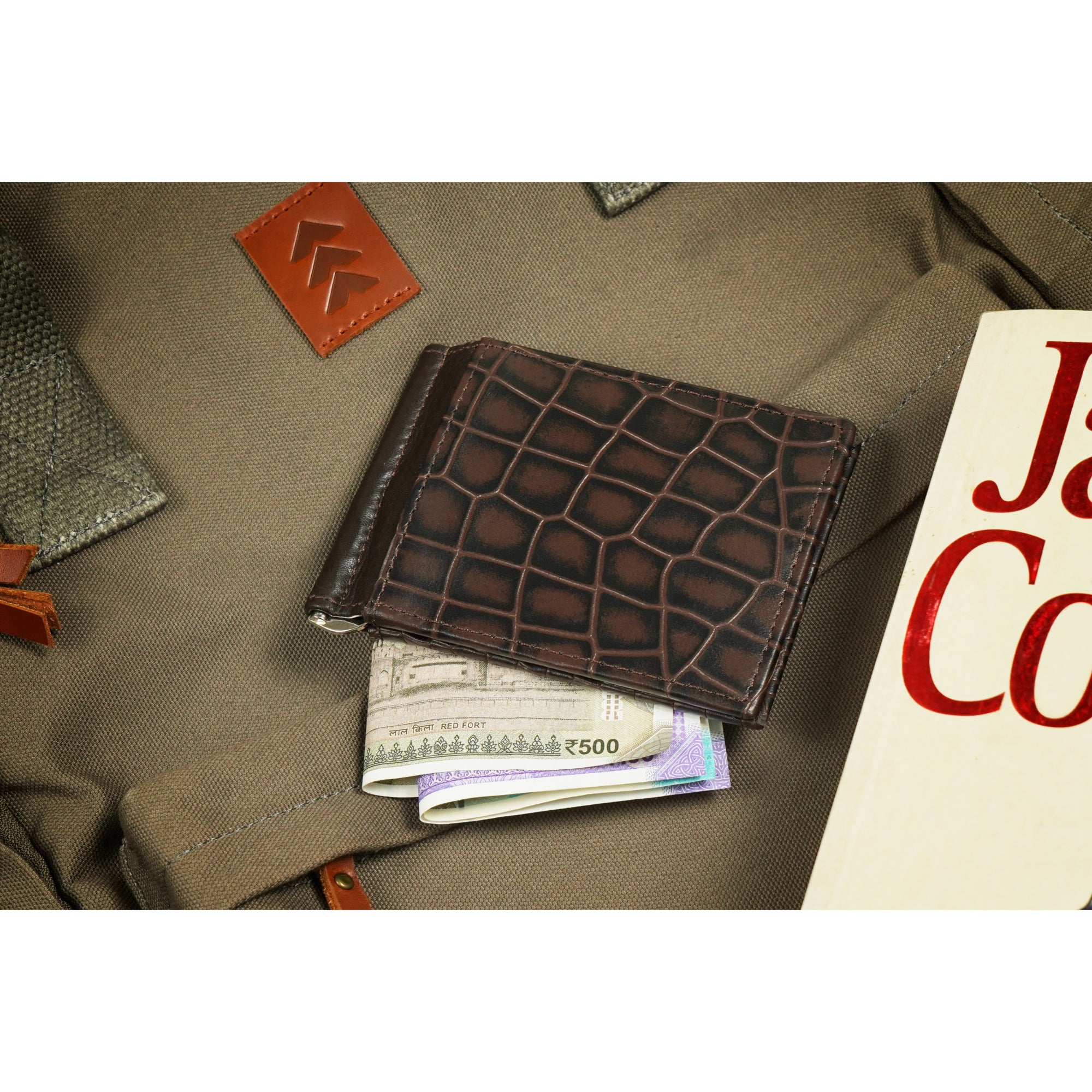 Brown Gator Bifold Men Wallet
