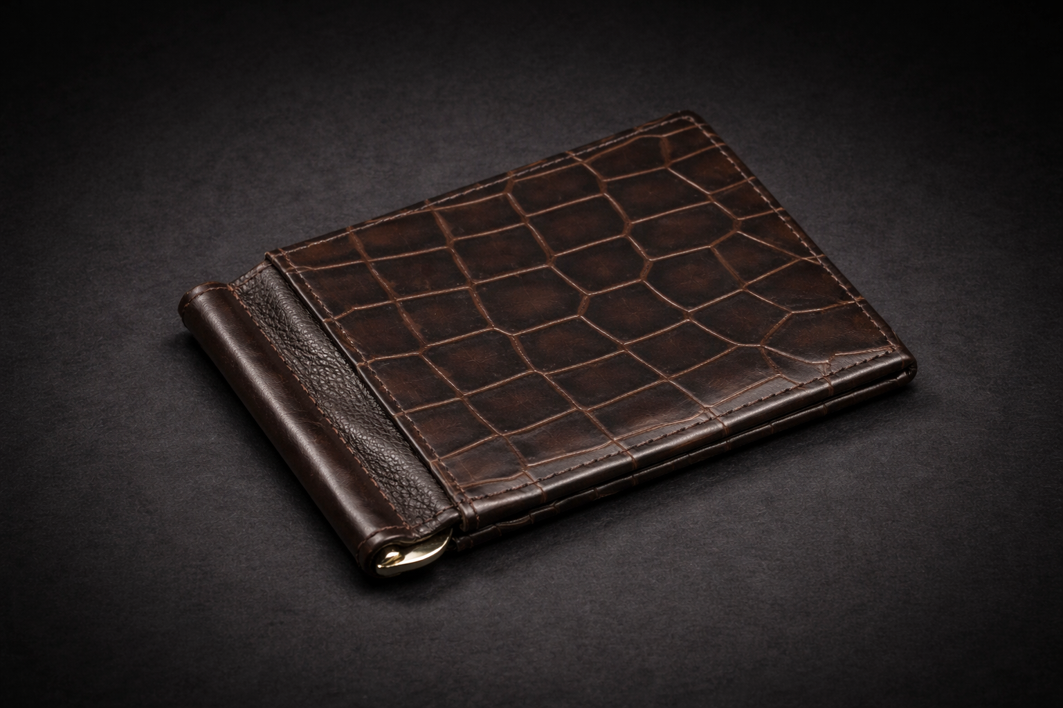 Brown Gator Bifold Men Wallet