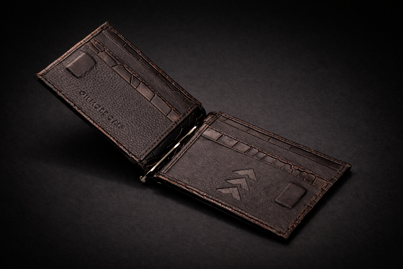 Brown Gator Bifold Men Wallet