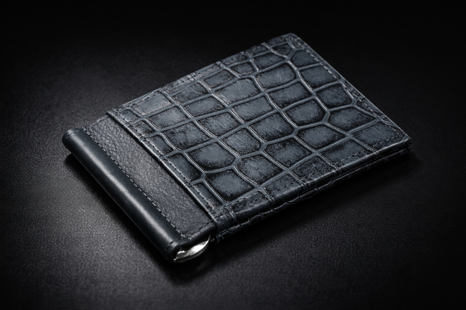Grey Gator Bifold Men Wallet