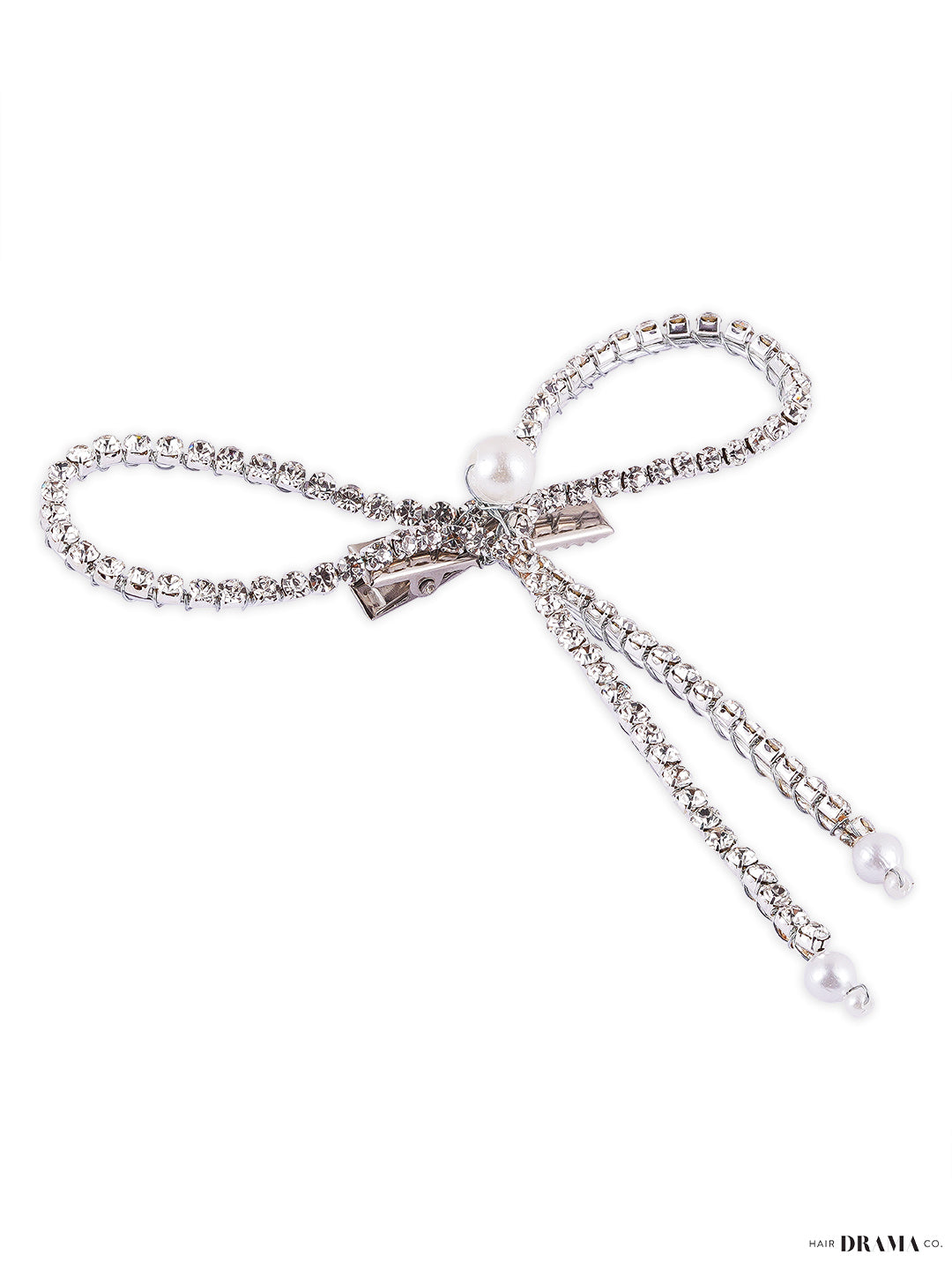 Silver Crystal Hair Bow