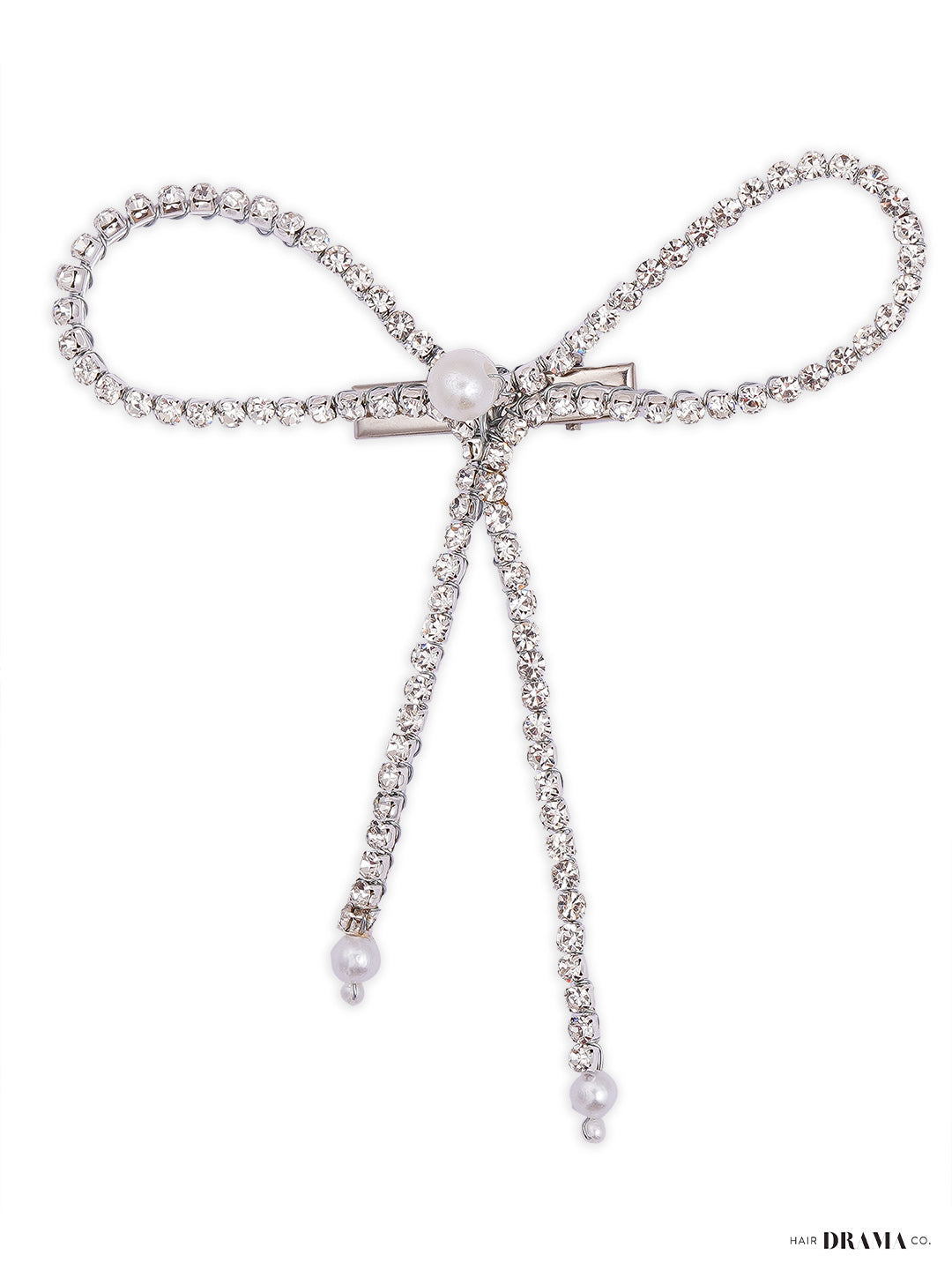 Silver Crystal Hair Bow