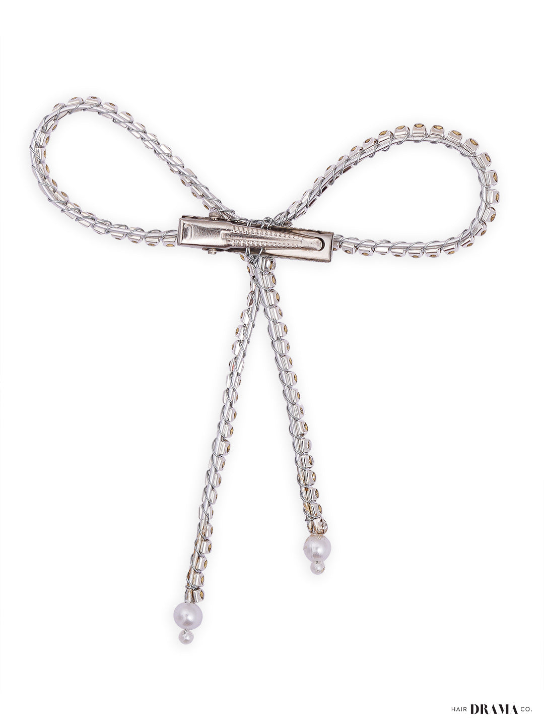 Silver Crystal Hair Bow