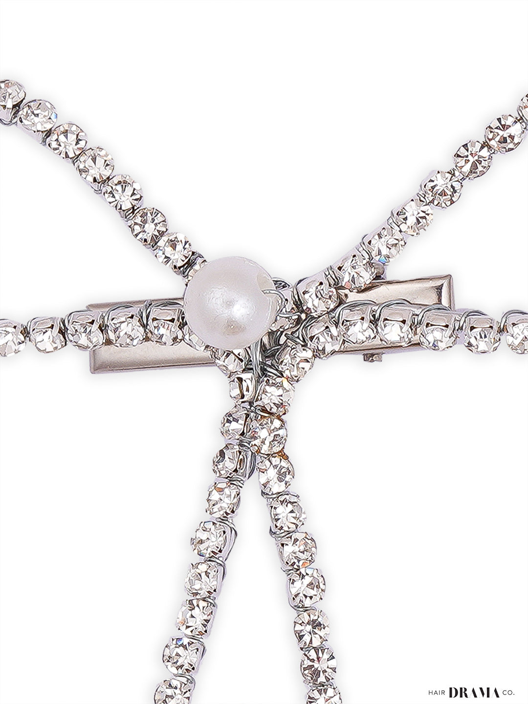 Silver Crystal Hair Bow
